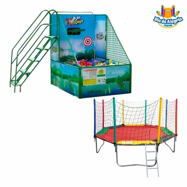 Combo 13 - Tombo Legal + Cama Elástica Média - Dia de Alegria Festas - Aluguel de Brinquedos